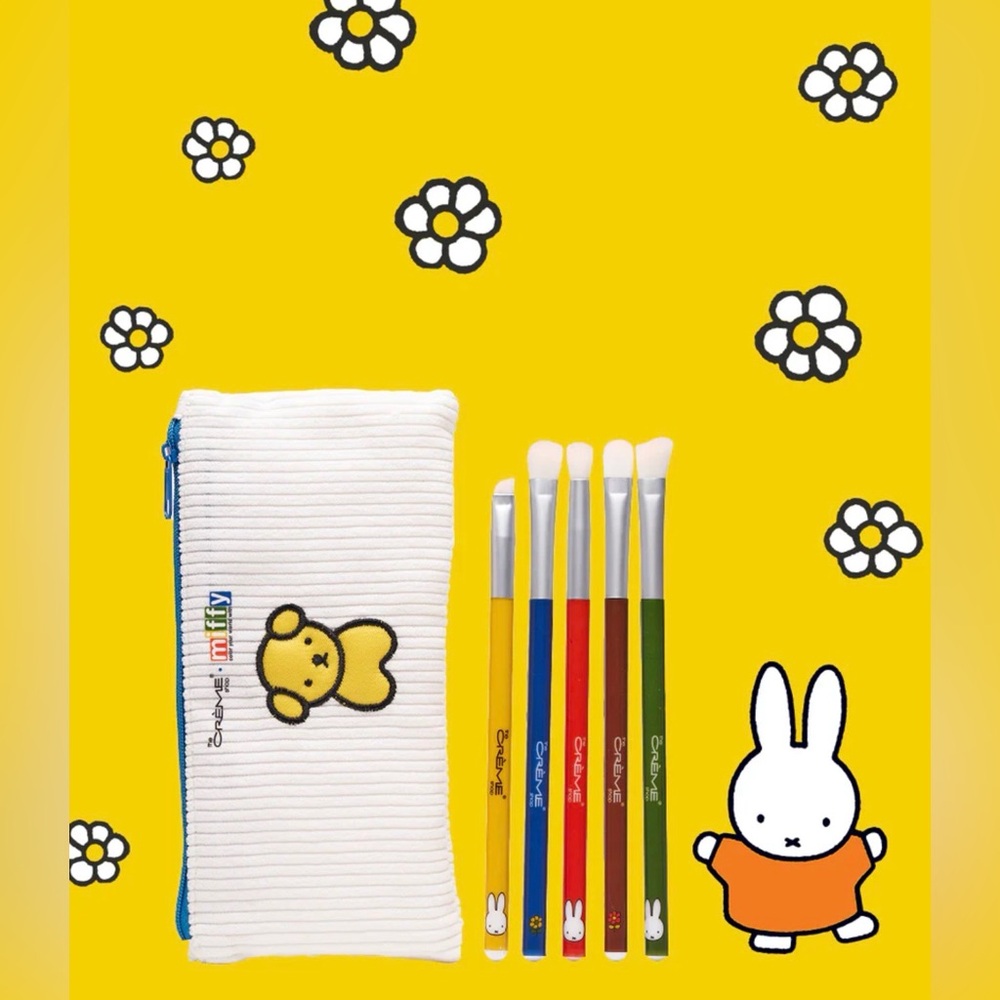 Crème Shop Miffy Makeup Brush Set with Pouch NWT✨
